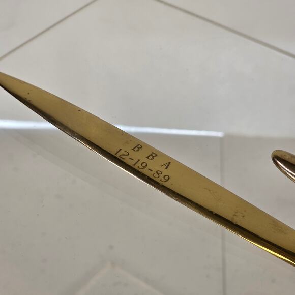 Vintage Solid Brass Duck Head Letter Opener Collector Monogrammed BBA - Picture 5 of 8